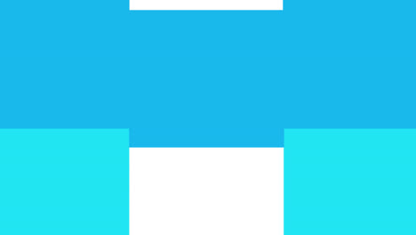 animation of blue squares jumping over white background