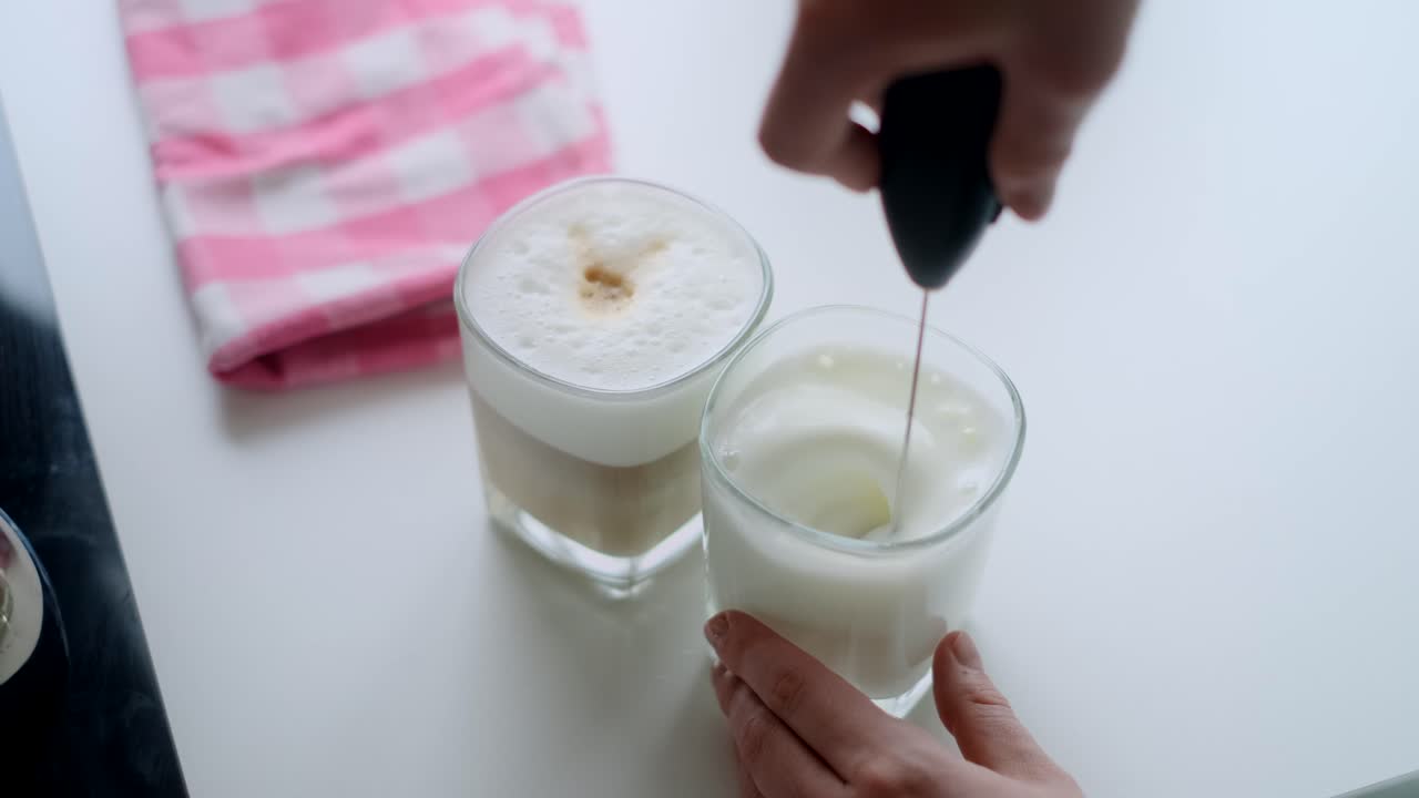 Making Lattes with a Frother