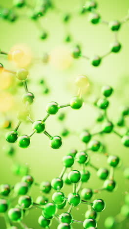 transparent green molecules background, 3d rendering.