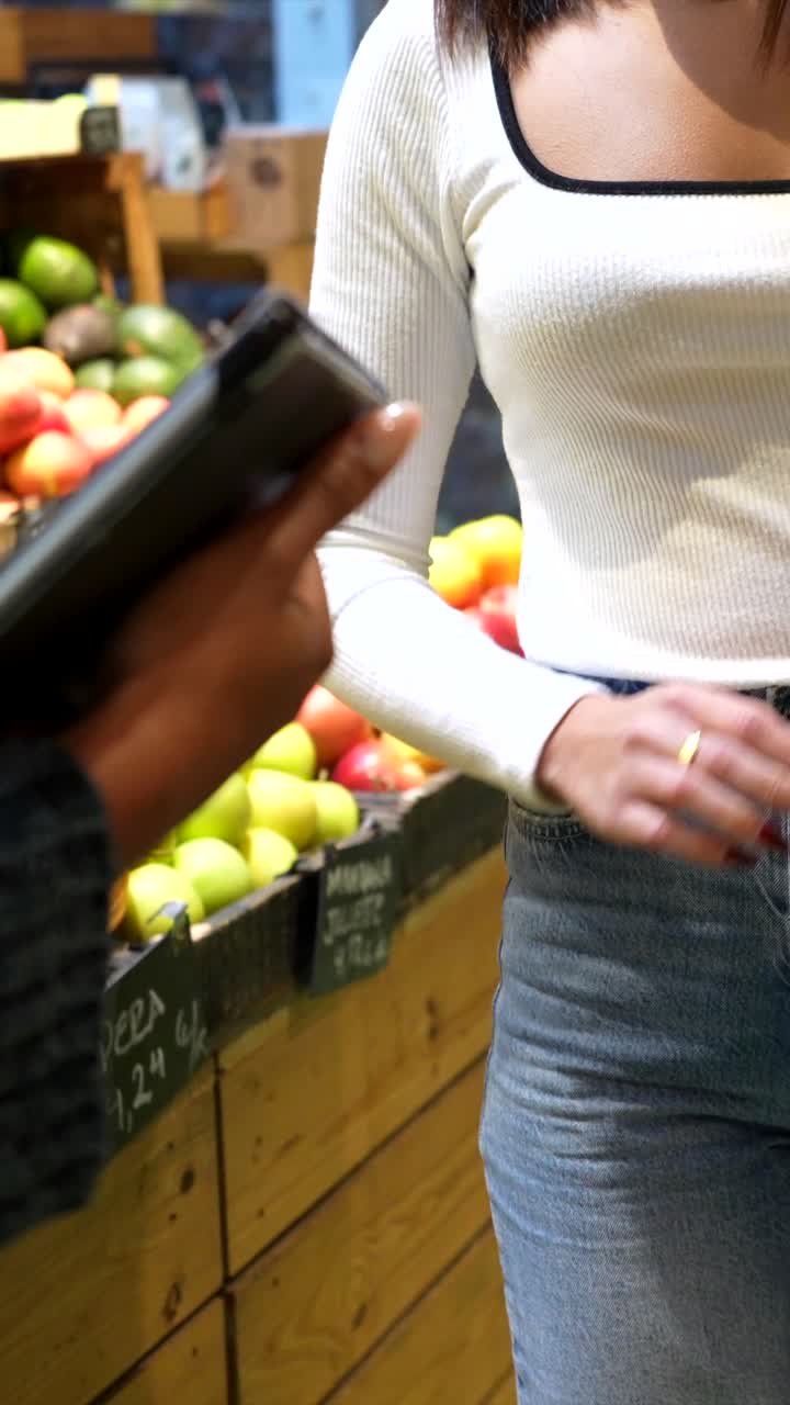 Woman Shopping for Produce at the Grocery Store