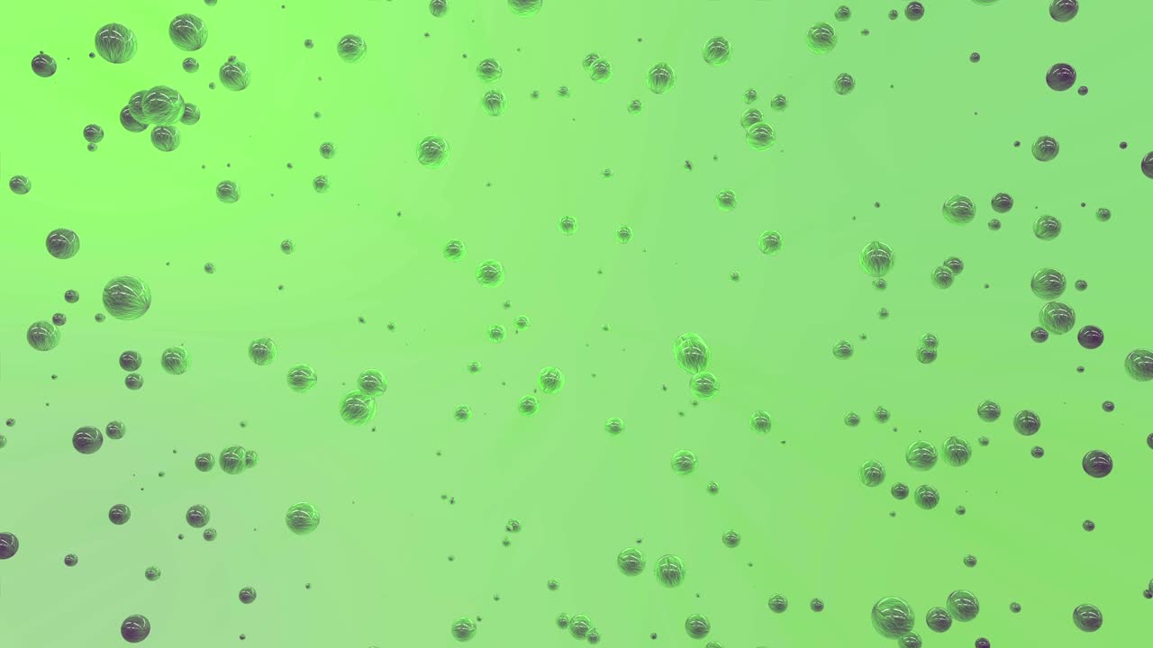 animación abstracta en 3d de bolas en un espacio sin aire