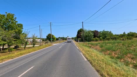 campervan journey along rural roads in bordeaux