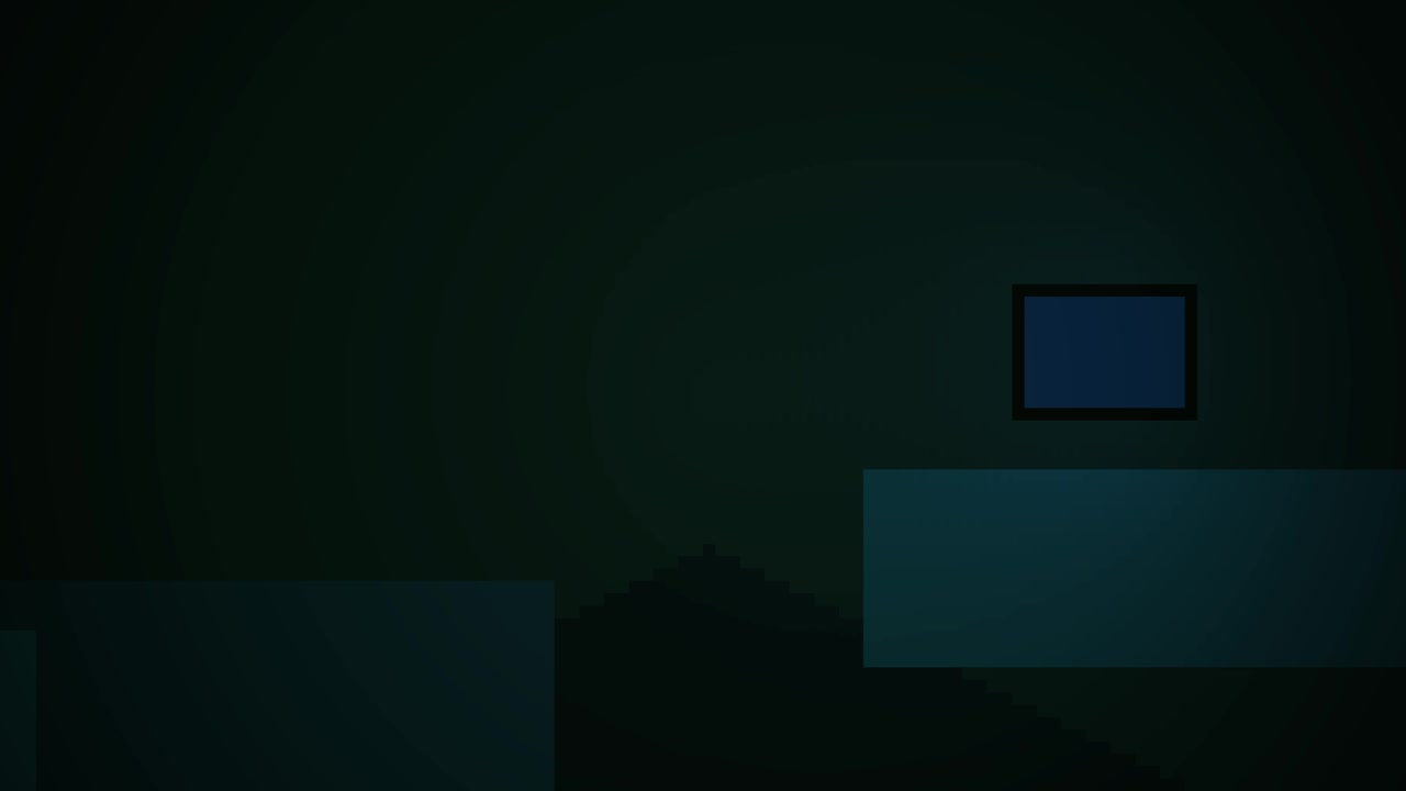Minimalist Abstract Digital Animation with Glowing Blue Square