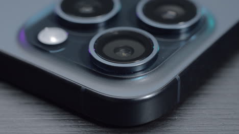 close-up of a smartphone camera lens