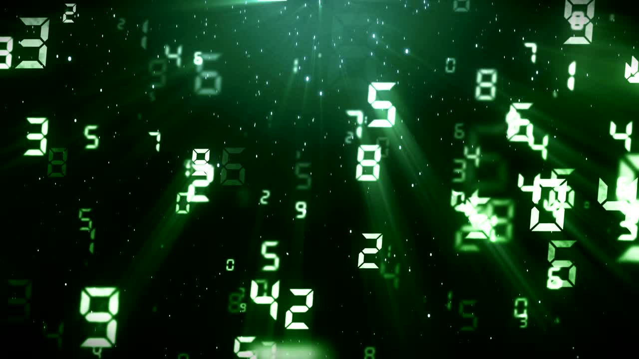 el giro de los números de fondo, animación cg, bucle