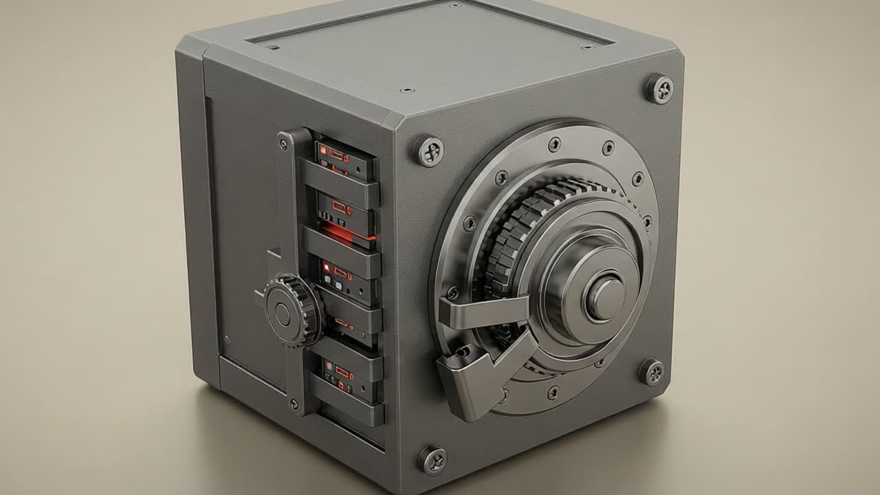A Detailed View of a Modern Electronic Safe Featuring Advanced Locking Mechanisms and Digital Security Features for Enhanced Protection