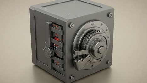 a detailed view of a modern electronic safe featuring advanced locking mechanisms and digital security features for enhanced protection