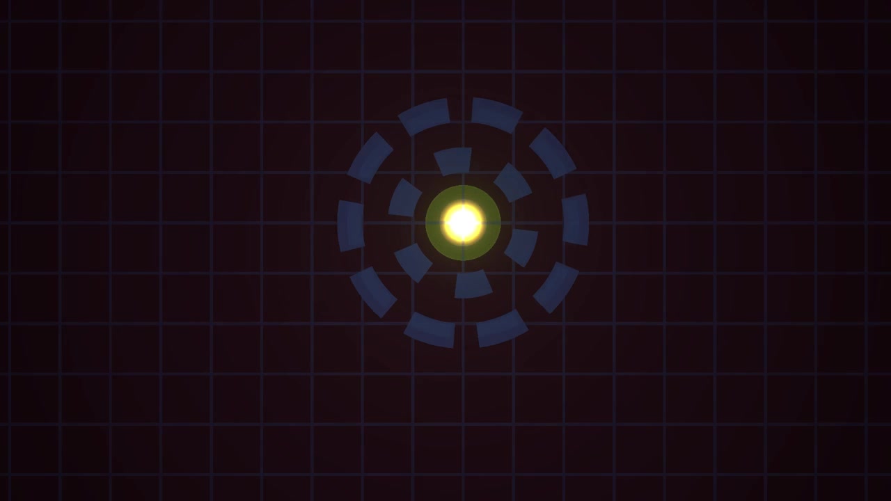 Futuristic HUD Target Scanning and Pulsing on Grid Background