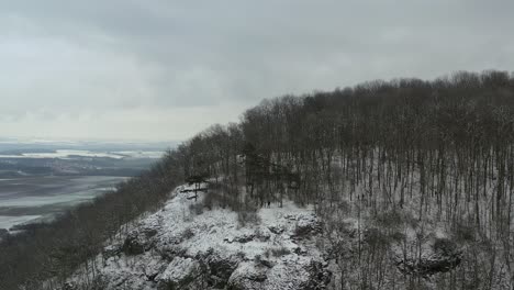 Snow-on-the-mountain-Říp-in-Czech-republic