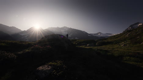 sunrise hike in the swiss alps