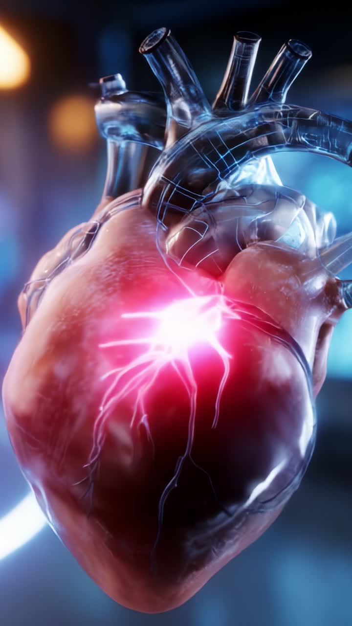 A Stunning Visualization of the Human Heart, Showcasing Its Complex Anatomy and Functionality with Vivid Detail and Intricate Vascular Structures Illuminated