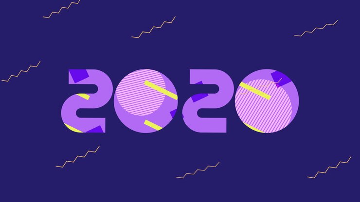 colori e figure geometriche animazione con l'anno 2020