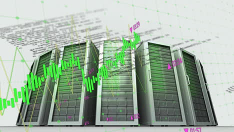 Animation-of-digital-data-processing-over-computer-servers