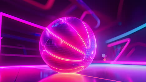 shiny ball with neon lights