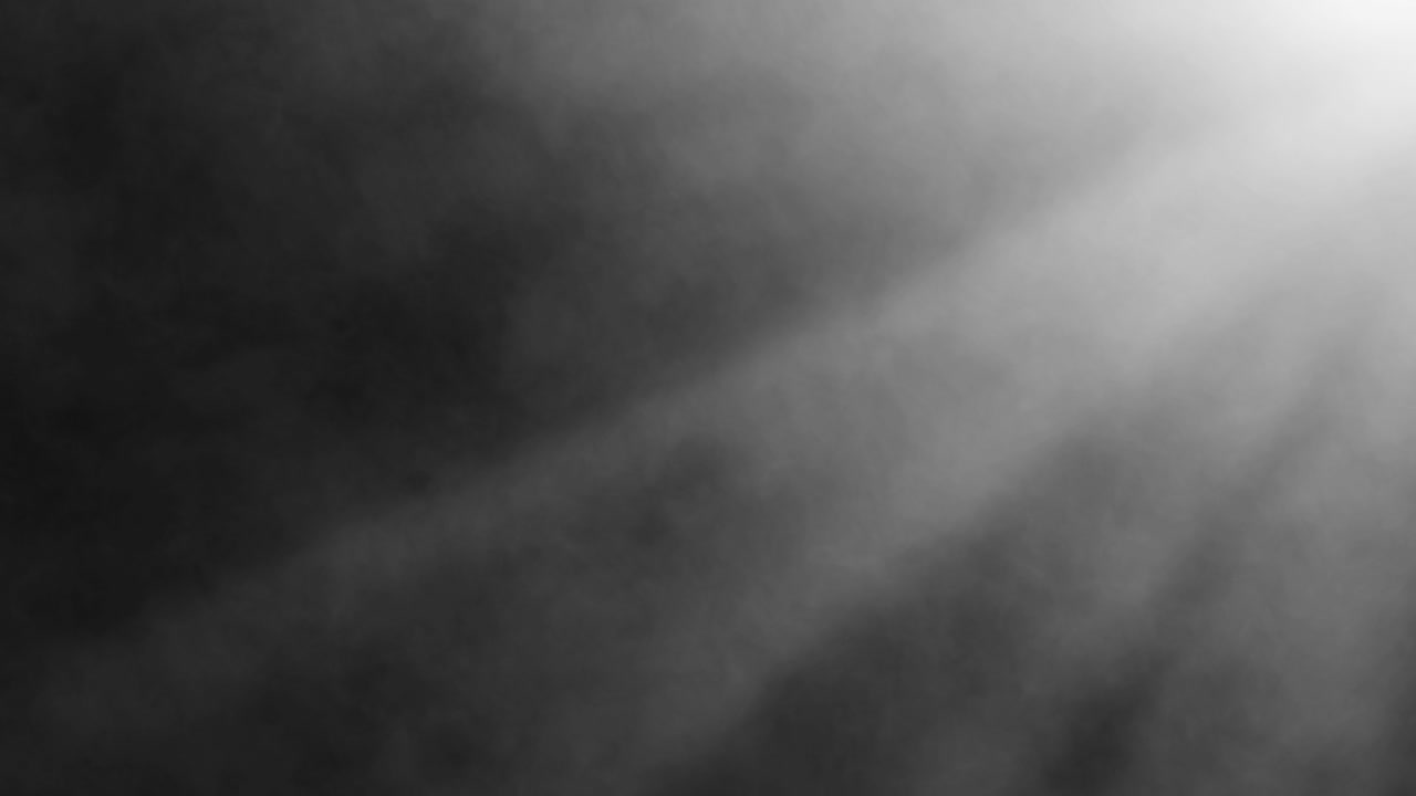 Glowing Fog Illuminated by Radiant Light Rays: A Monochrome, Enchanting Atmosphere with Hypnotic Smoke Flow