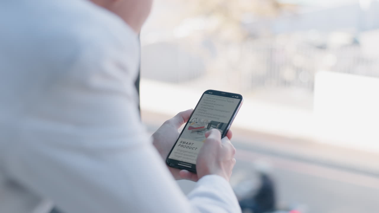 Business, closeup and man with a smartphone