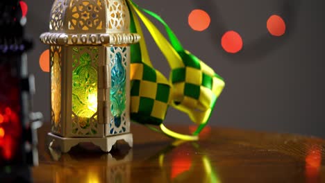 arabic lantern with ribbon ketupat