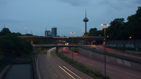 traffic flow and cologne skyline