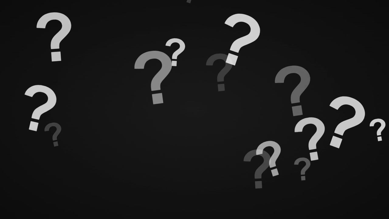 Floating Question Marks on Dark Background