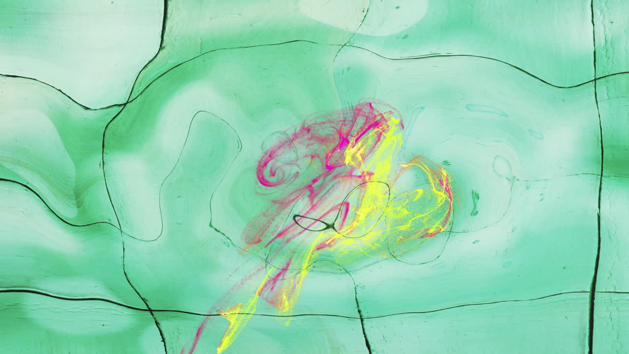 animación de luces brillantes en movimiento y olas sobre un fondo colorido