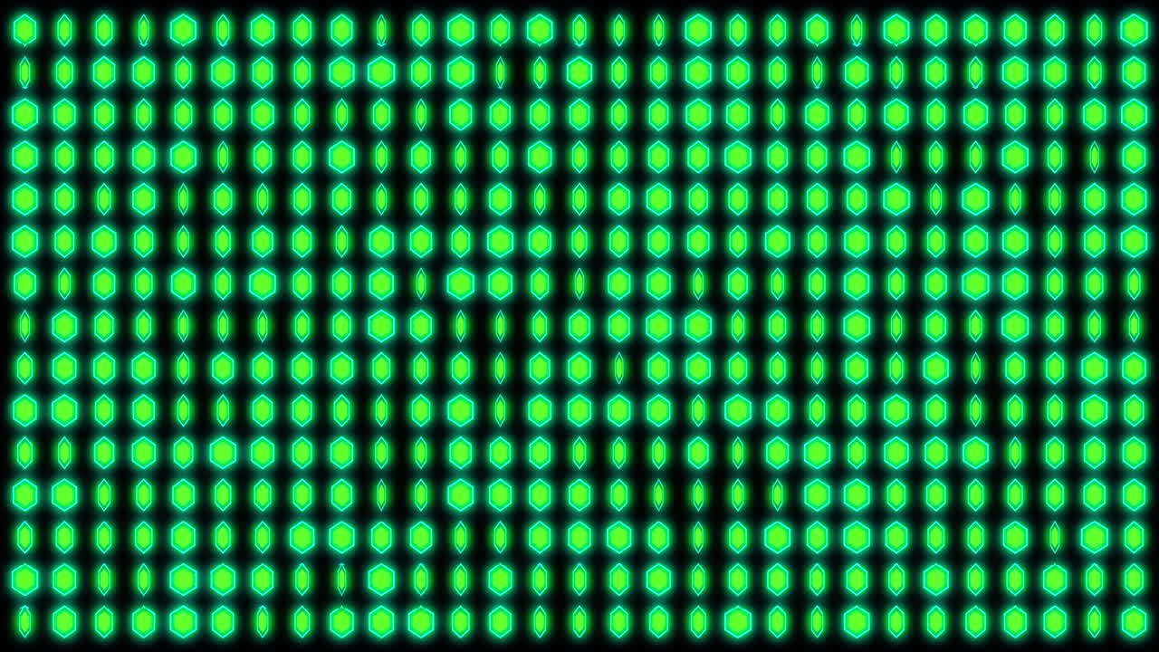 Animation of changing green dots on black background