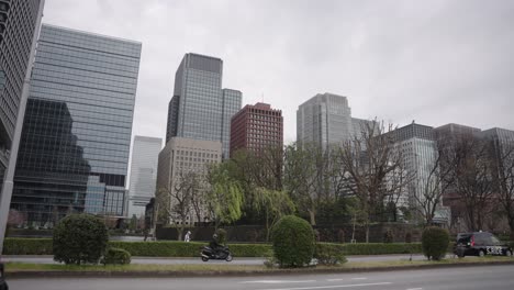 tokyo japan, neighborhoods of marunouchi on cloudy day