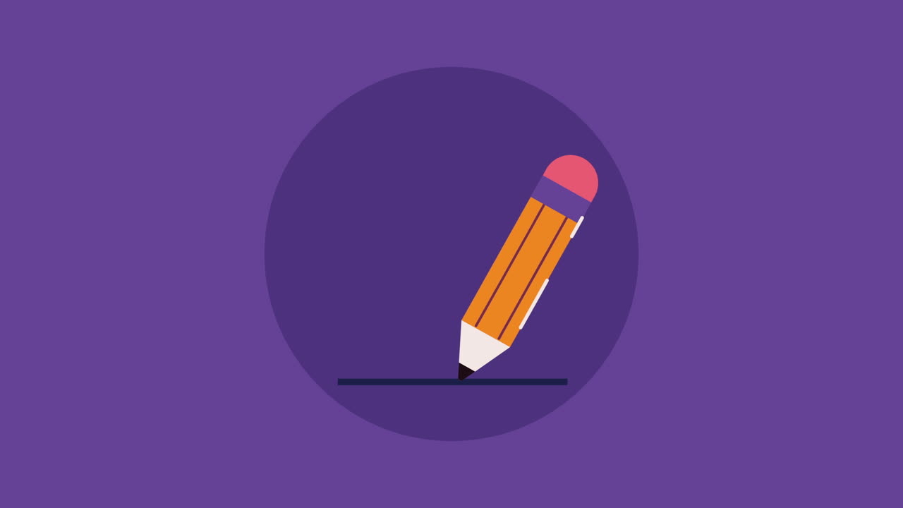 animación de escritura de suministro de grafito de lápiz