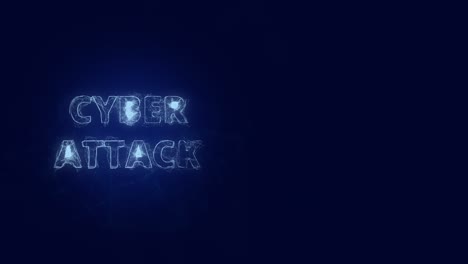 Cyber attack title with plexus effect. Connected lines with dots. Lines title plexus