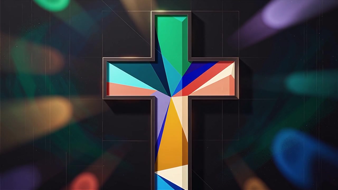 Cruz Cristiana con Luz Celestial, Fondo para Adoración.