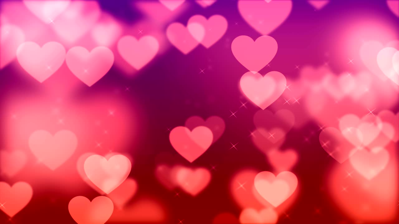 4k fondo de corazón rojo suave (loopable) video de stock