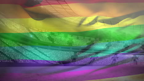 bandera del orgullo frente al estadio