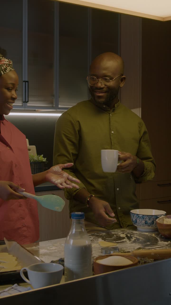 Couple making cookies
