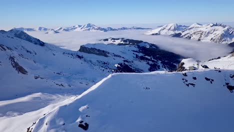 drone orbit of mountain peak