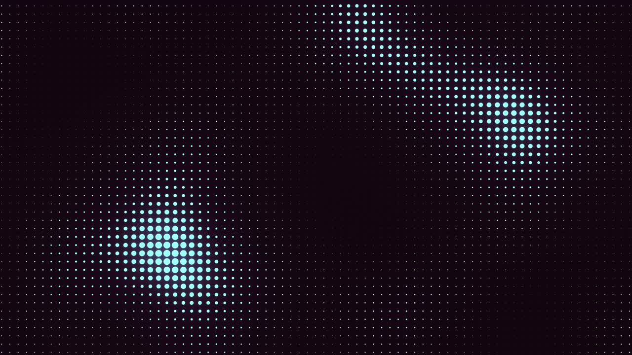 Abstract Digital Grid of Pulsating Blue Dots