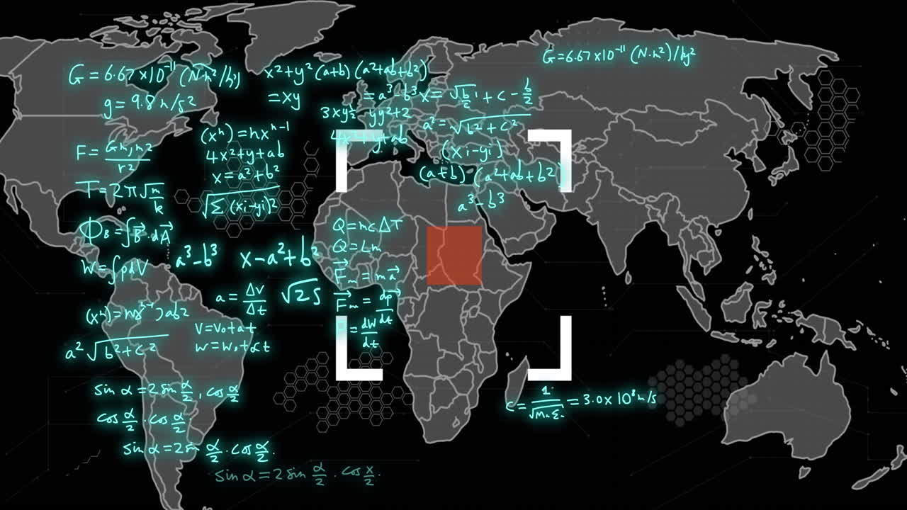 animación de ecuaciones matemáticas a través del escaneo de alcance y el mapa del mundo.