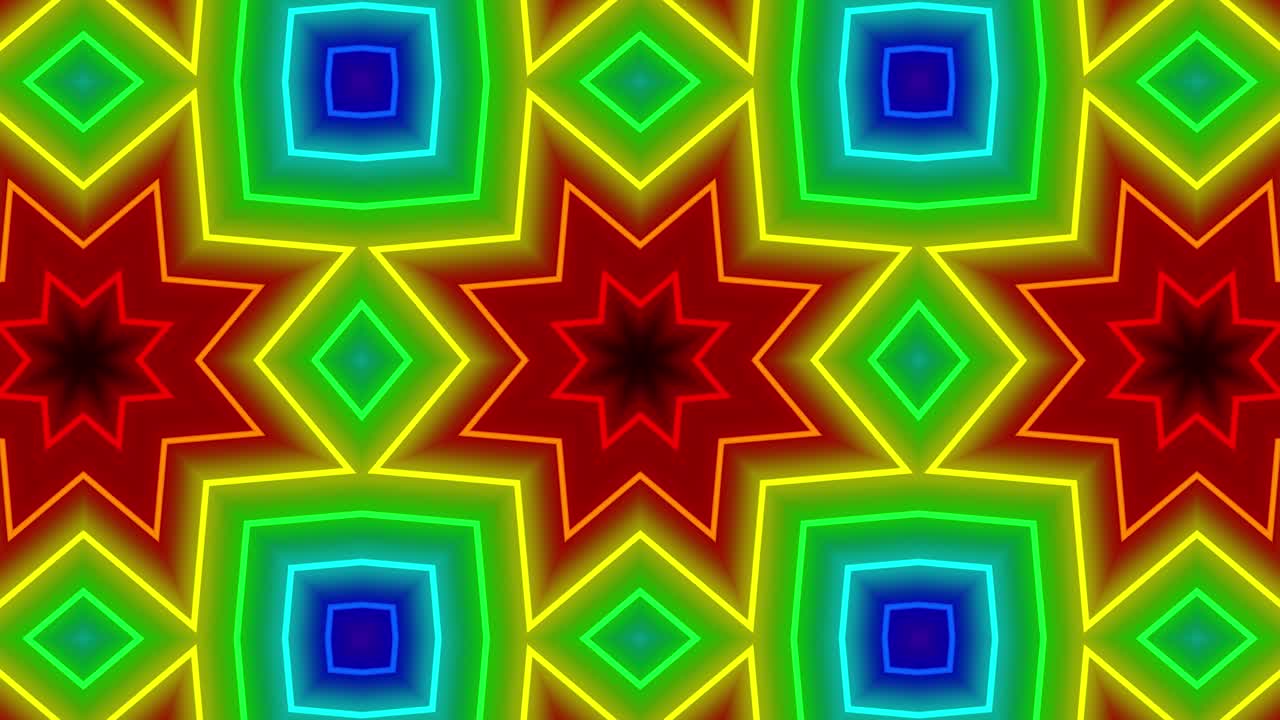 Neon geometric pattern illumination animation motion graphics