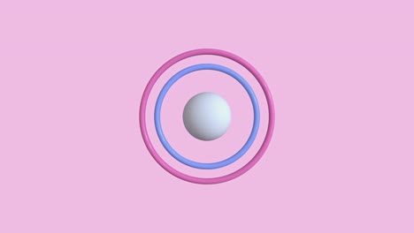 escena rosa forma de círculo geométrico gráfico de movimiento abstracto renderizado en 3d