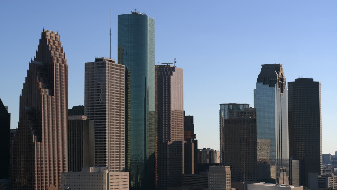 4k aérea del centro de houston, texas