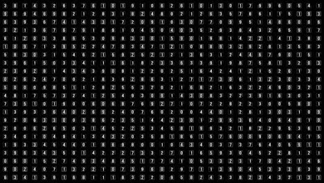 random binary code in numbers looping hud ui screen, cypher, binary or program source code technological background 4k