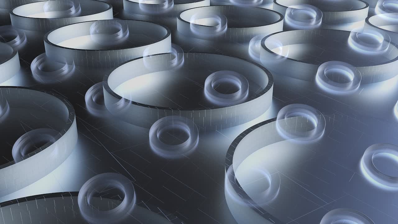 anillos de vidrio con iluminación suave