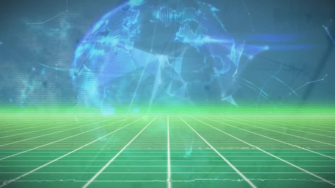 그리드를 통한 연결 네트워크의 애니메이션