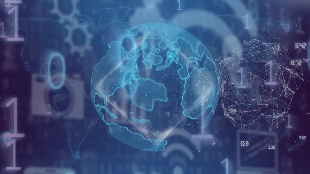 Animation of globe over data processing
