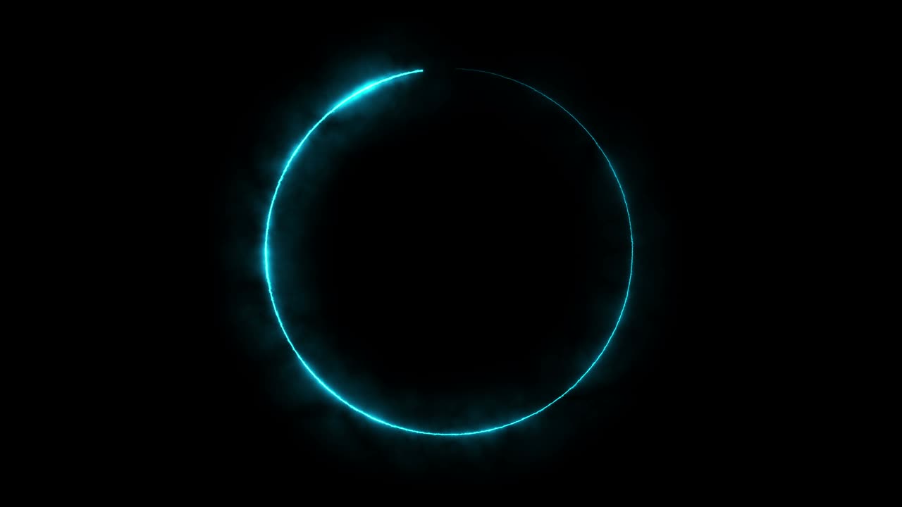 fondo de electricidad abstracto. marco de círculo brillante. energía de energía conducida. parpadeo elipse de neón.