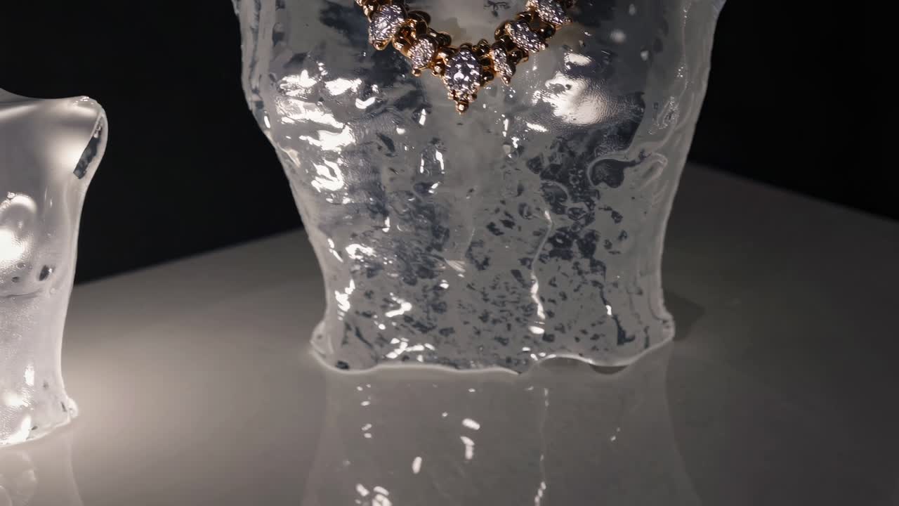 Diamond Necklace Display on Transparent Mannequins