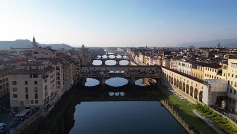 gorgeous medieval bridge town florence river tuscany italy