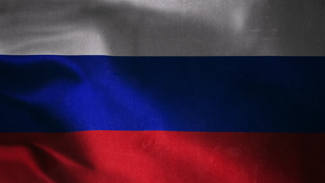 Russian Flag Waving with Fabric Texture