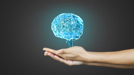 mano que presenta un cerebro giratorio