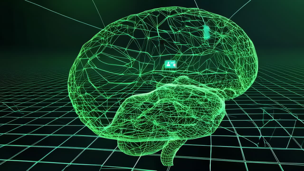 3D Visualization of a Human Brain with Medical Data Overlay