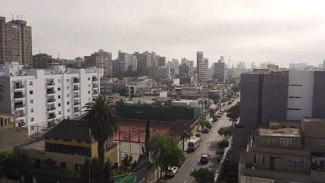 Urban-cityscape-of-Lima-with-skyscrapers-and-modern-architecture,-Peru