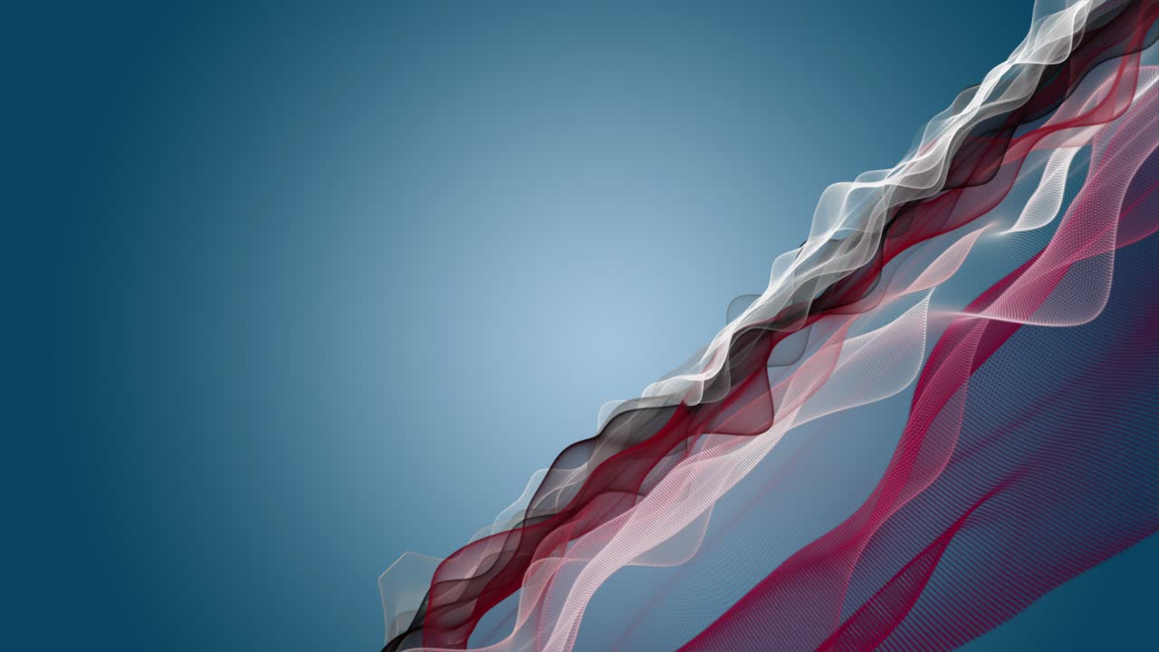 천천히 움직이는 입자 파동 물체와 함께 환상적인 애니메이션, 4096x2304 루프 4k